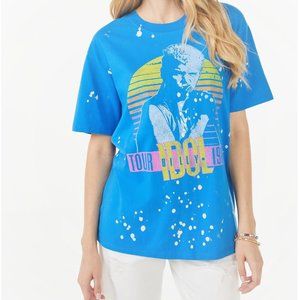 Billy Idol Tour 1984 Splatter rock Official Boyfriend style T-Shirt L NWT